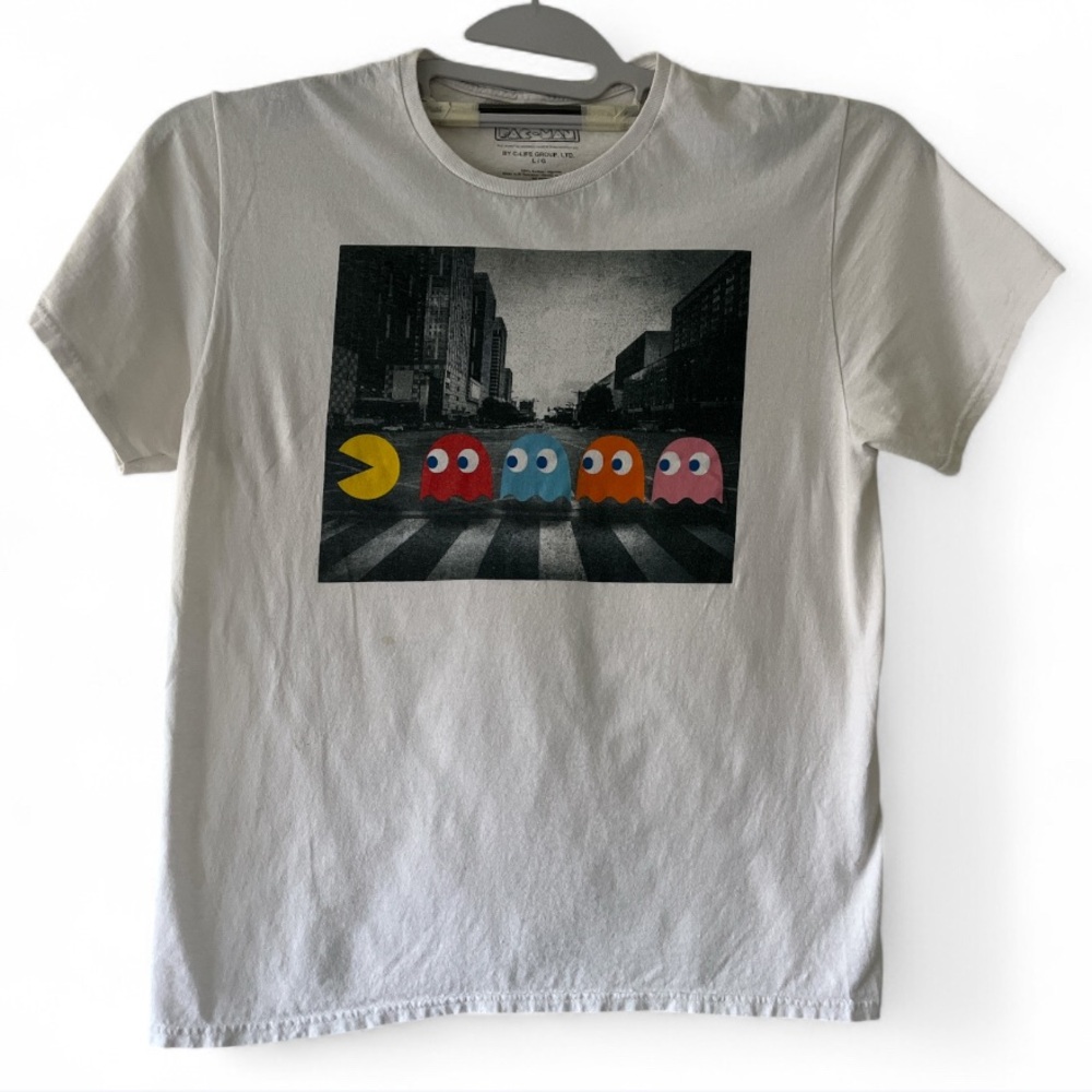 Pac Man Graphic Short Sleeve Tee - White Sz: L